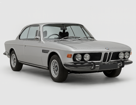 BMW E9 3.0 CSi von 1971 in Polaris als Oldtimer für Hochzeit, Event oder Fotoshooting