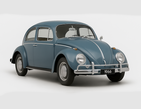 Taubenblauer VW Käfer 1300 von 1966 als Hochzeitsauto in Osnabrück